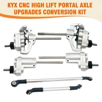 kyx cnc high lift portal axle upgrades conversion kit for axial scx10 ii silver alluminum assembled portal conversion model part