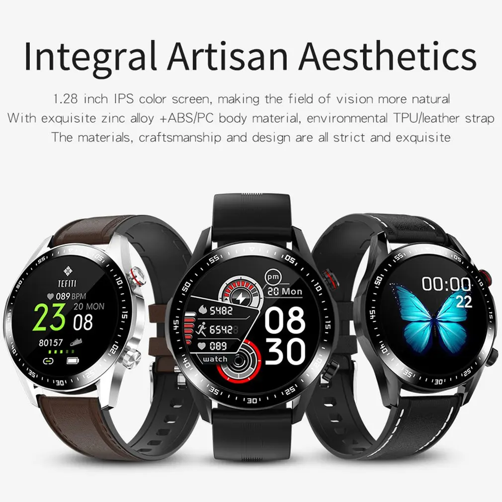

E12 Smart Watch Heart Rate Wireless Smart Call Play Music 1.28 Inch IPS Color Screen Multifunctional Smart Watch
