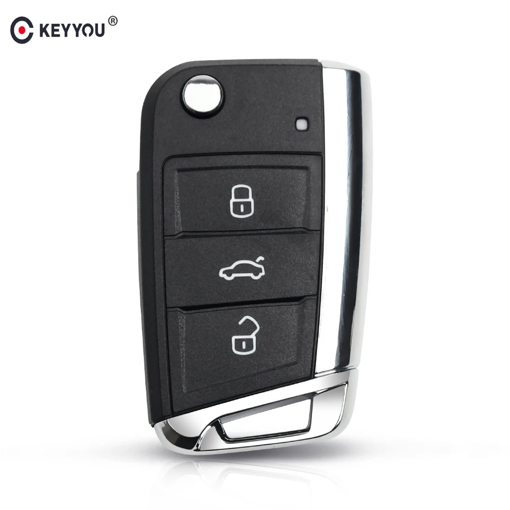 Чехол KEYYOU для дистанционного ключа с 3 кнопками VW Volkswagen Golf 7 MK7 Skoda Seat Passat Leon Octavia