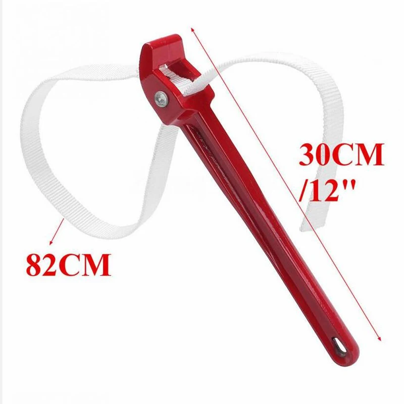 

Adjustable Oil Filter Handle Belt Strap Wrench Titan Tool Strap Length 85cm Handle 30cm Wrench Nylon Belt Aluminium Handle