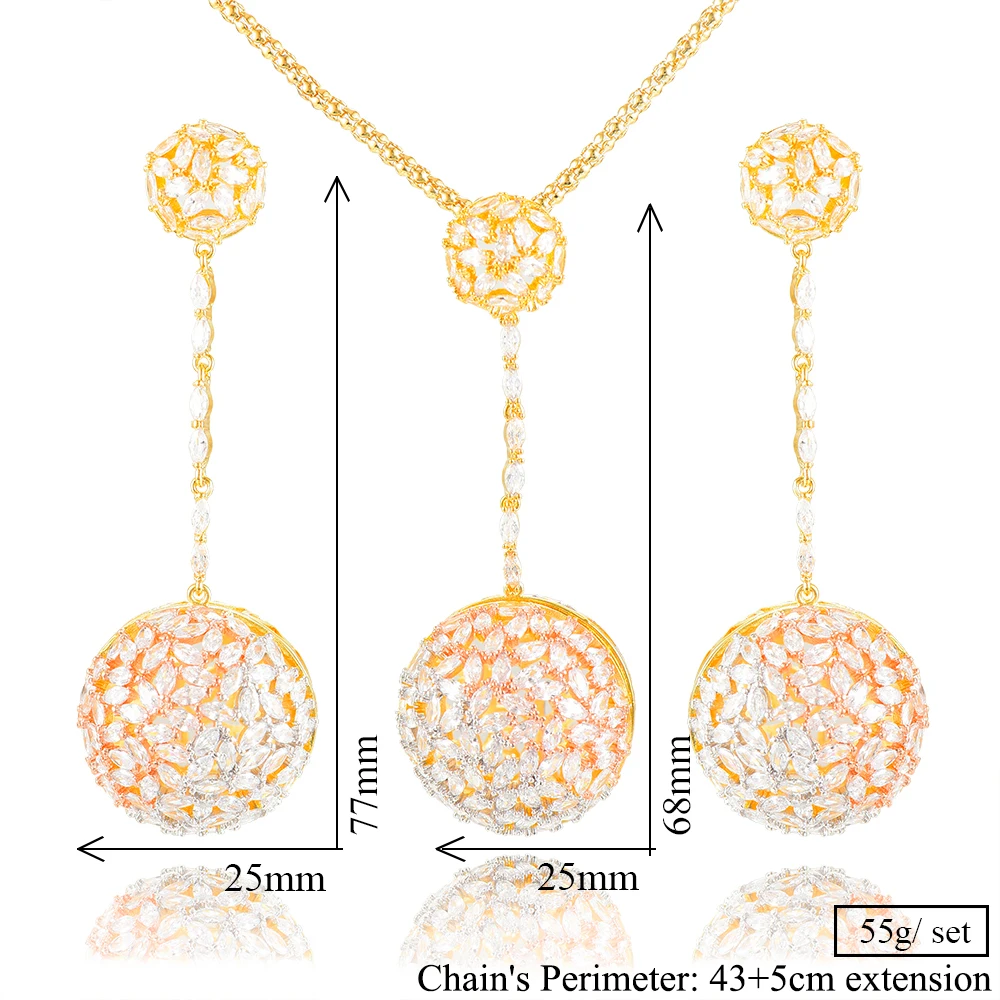Роскошные комплекты украшений GODKI в нигерийском стиле с полым шариком ожерелье и