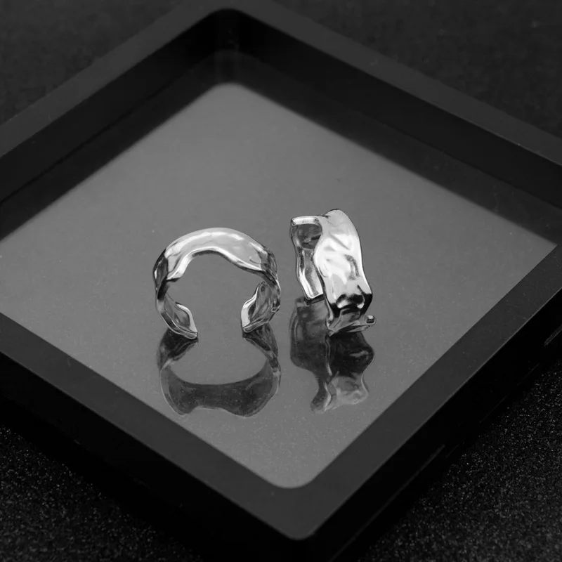 

Personalized New Hair Punk Wide Ring Stainless Steel Irregular Shape Opening Jump Di Men and Women Mix Ring Joint End Ring