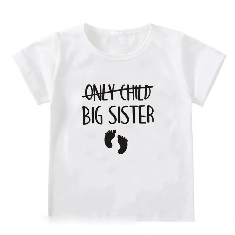 

Only Child Big Brother/Sister To Be Pregnancy Announcement Tshirt Kids Funny Short Sleeve T-shirt Children Toddler Casual Tees