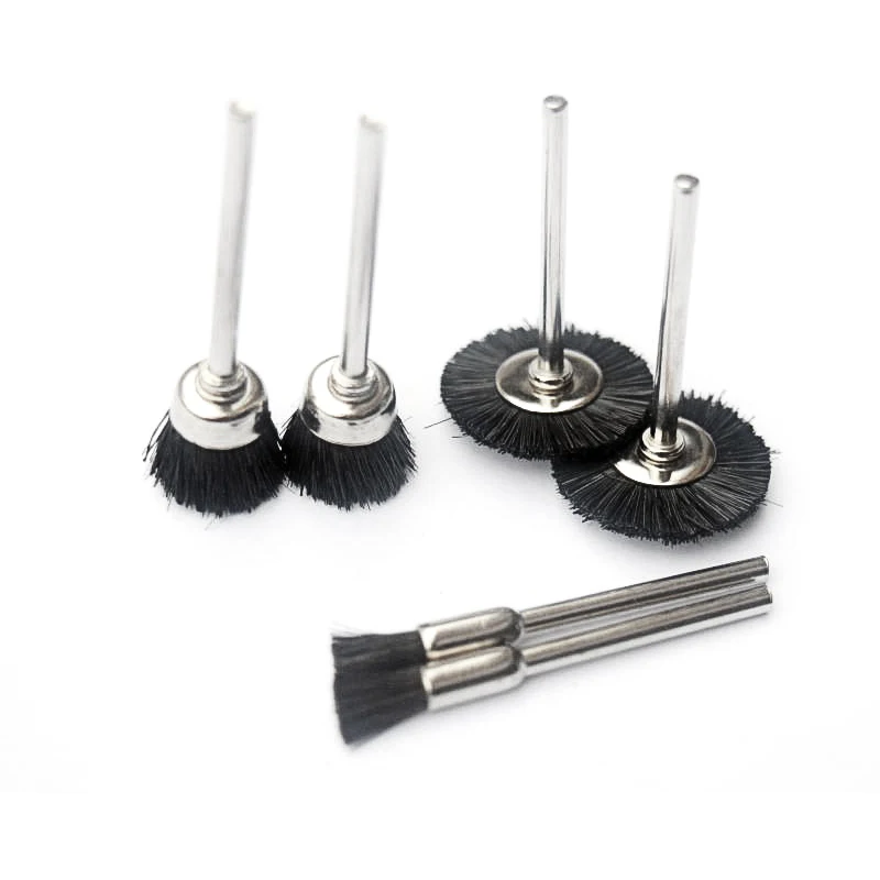 6 шт./лот нейлоновое колесо щетка с хвостовиком инструмента для снятия заусенцев