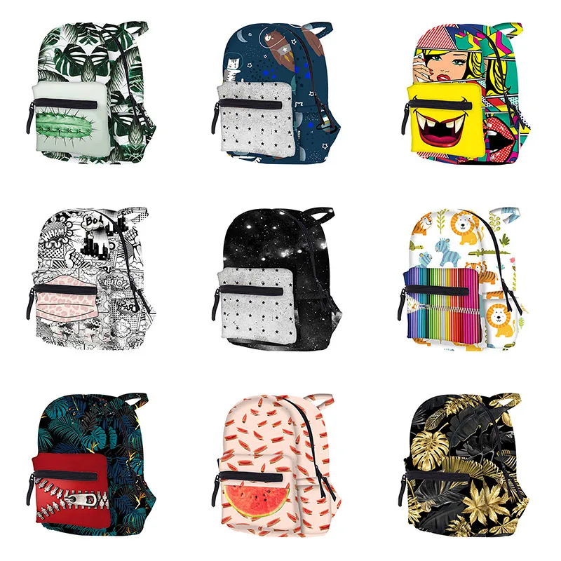 

New Oxford 3D Digital Printing Children Little Backpacks Children's Small Bag Mini Shoulder Bags Women Men Leisure Trendy /40
