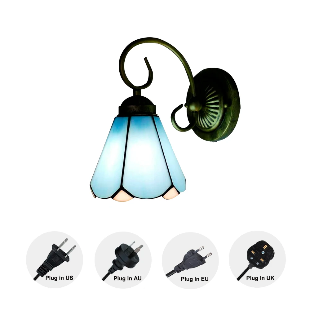 Настенная лампа Тиффани в античном стиле настенное бра барокко комбинированная