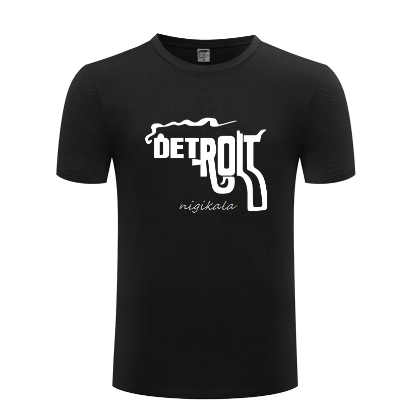 

Detroit Smoking Gun Funny Men's T-Shirt T Shirt Men New Short Sleeve O Neck Casual Top Tee