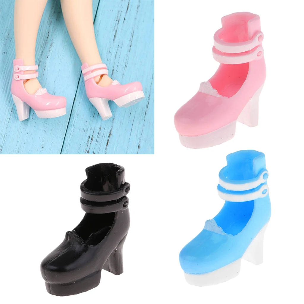 12 дюймов кукла обувь с ремешком на лодыжке Обувь Толстый квадратный каблук для