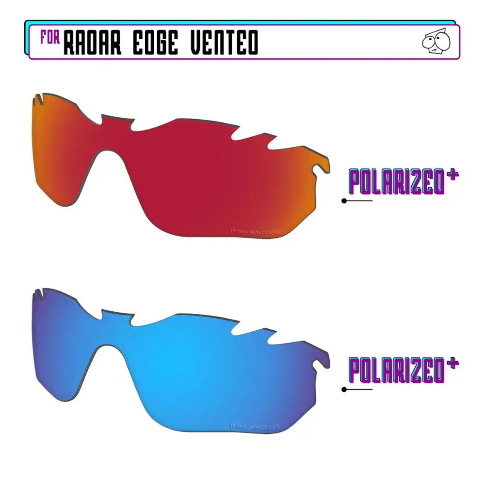 EZReplace Polarized Replacement Lenses for - Oakley Radar Edge Vented Sunglasses - BlueP Plus-RedP Plus