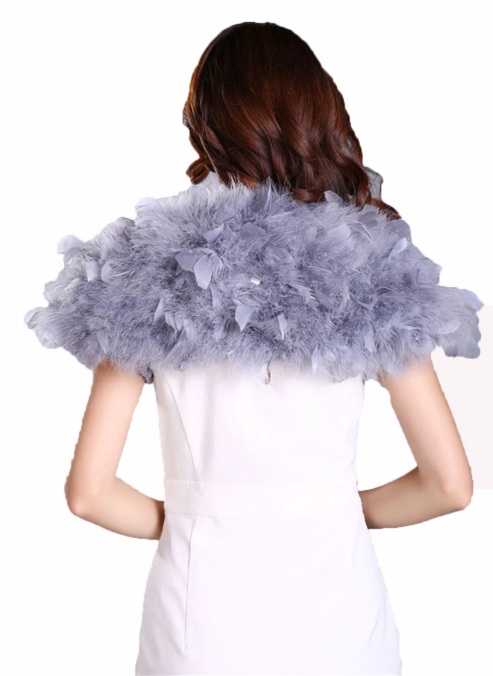 Женская накидка из страусиного пера натурального меха шаль для свадебной