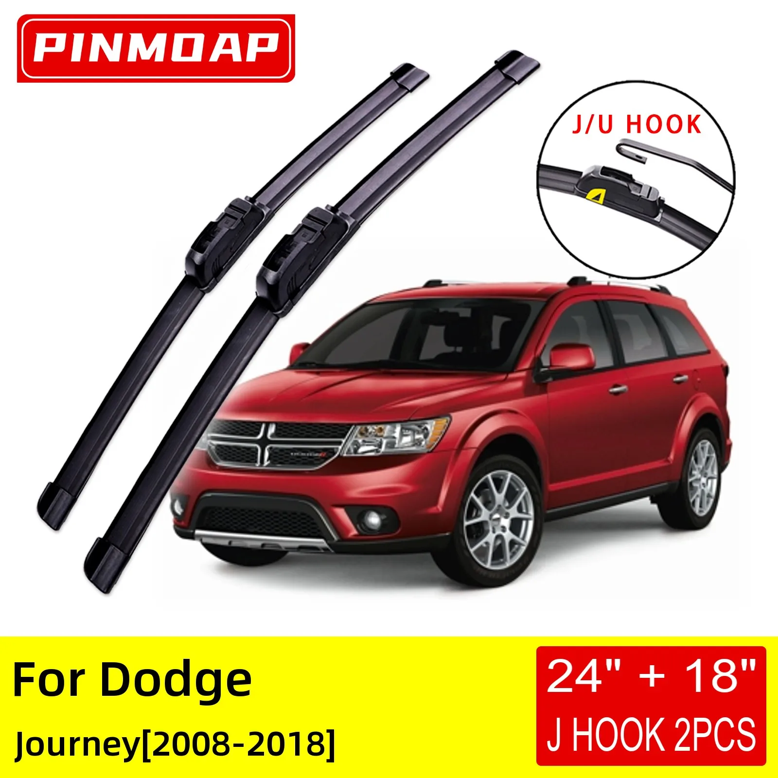 

For Dodge Journey 2008 2009 2010 2011 2012 2013 2014 2015 2016 2017 2018 Front Wiper Blades Brushes Cutter Accessories U J Hook