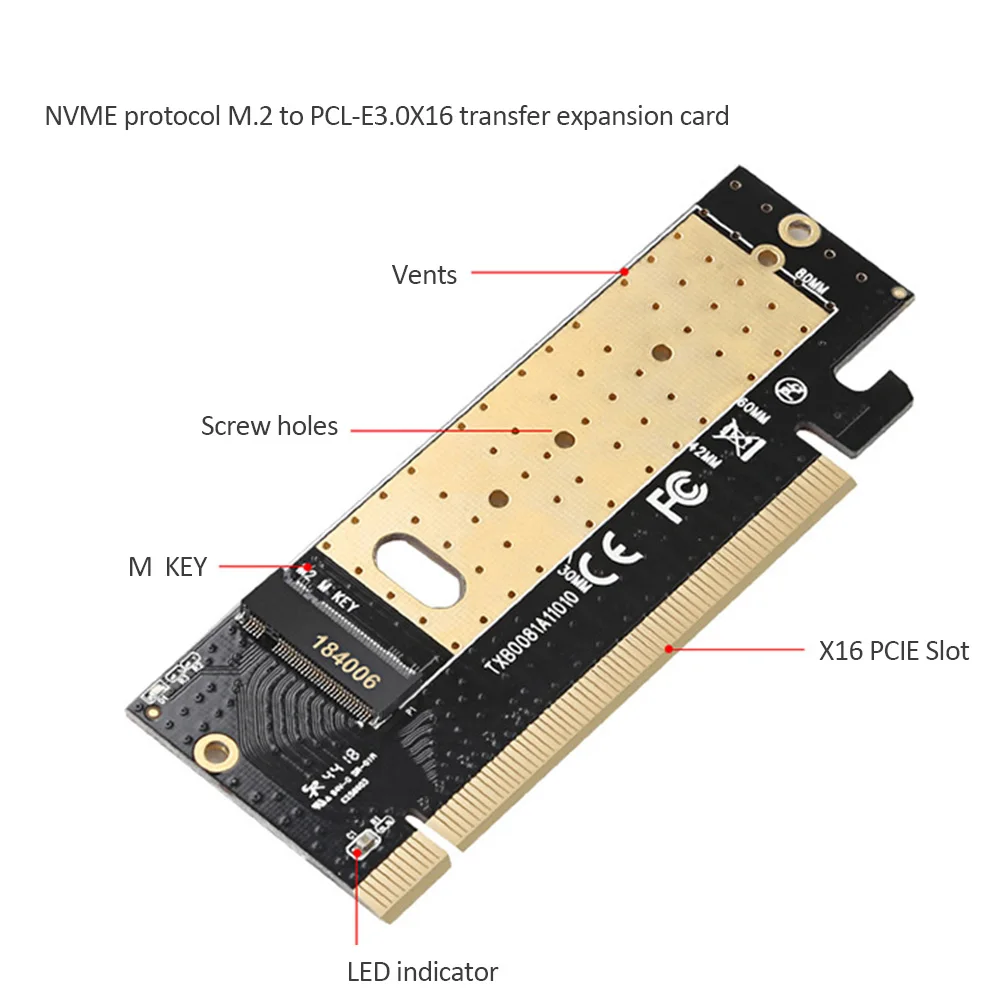 M.2 NVMe SSD адаптер M2 к PCIE 3 0 X16 контроллер карта M ключ интерфейс поддержка PCI Express X4 2230