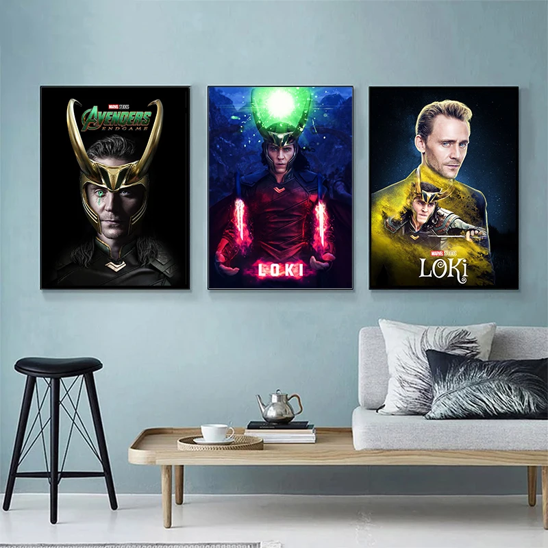 Постеры и принты из фильмов Марвел Loki декоративная картина на холсте для