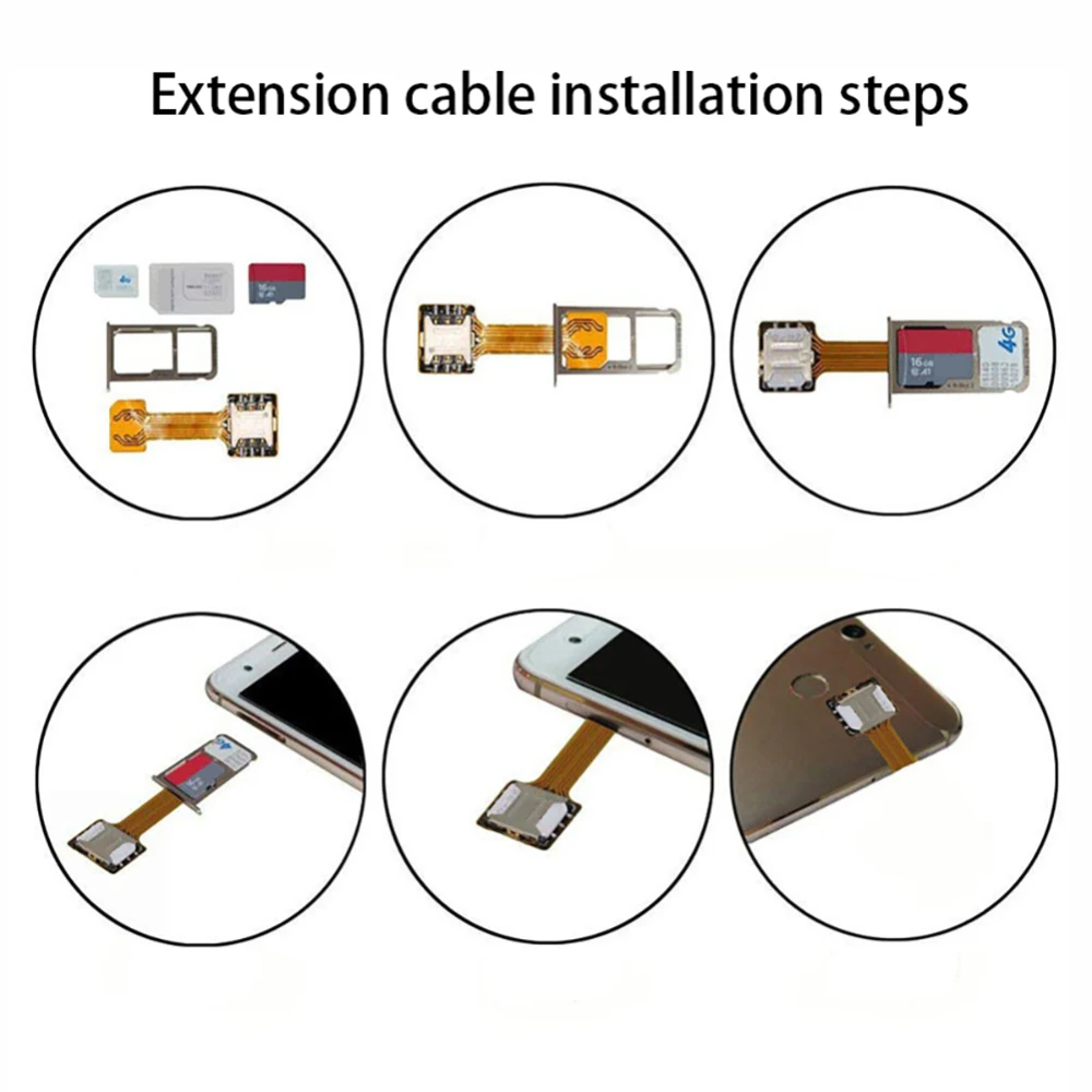 Dual SIM Card Adapter DIY Practical Universal TF Hybrid Sim Slot Extender Micro SD for Android P |