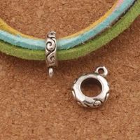 swirl circle connectors bails beads 13 4x3 6mm 200pcs zinc alloy fit charm european bracelet l729