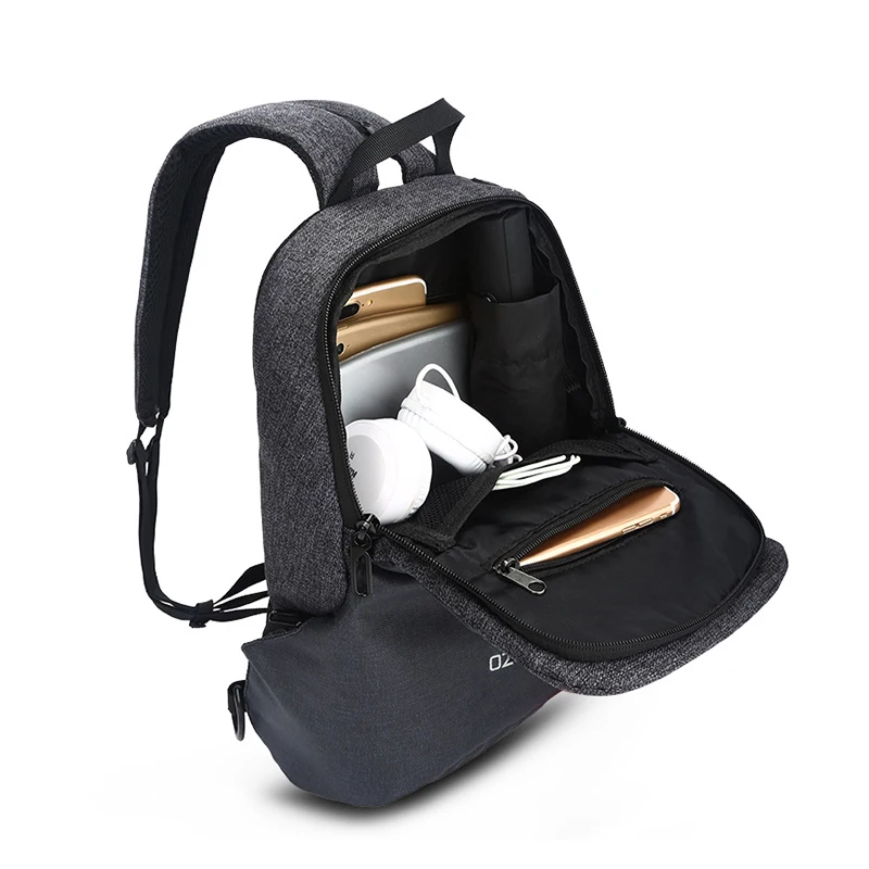 

OZUKO Fashion Men Chest Pack Multifunction USB Charging Crossbody Messenger Bag Male Water Resistant Sling Shoulder Travel Bags