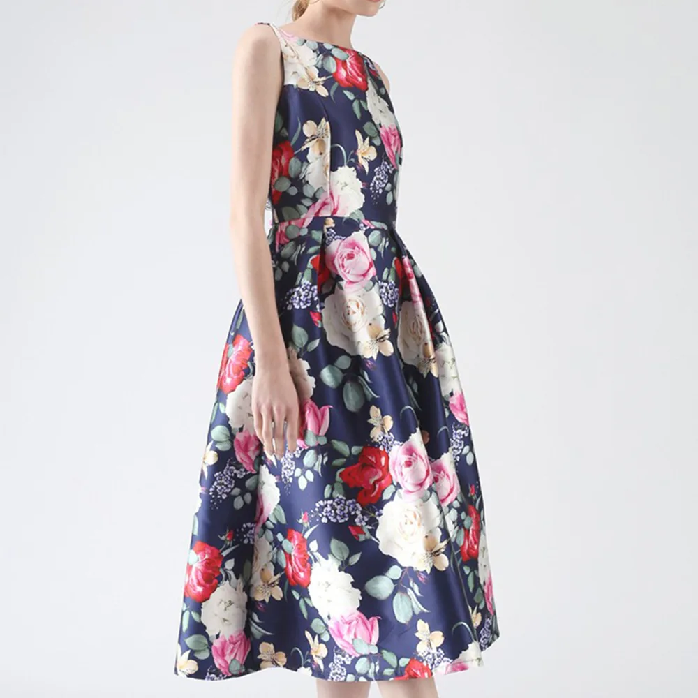 Летнее платье-макси с принтом без рукавов 6xl | Женская одежда