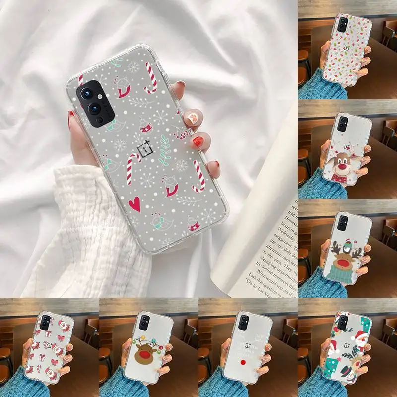 

Merry Christmas cute cartoon Santa Claus Phone Case Transparent For OnePlus MEIZU MEITU M 7 8 9 16 17 T PRO XS moible bag