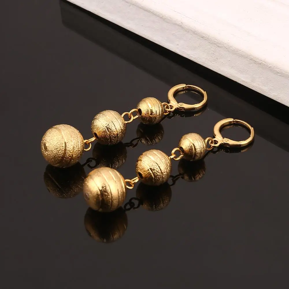 Модные серьги с бусинами золотого цвета модные шариками для вечеринок Женские