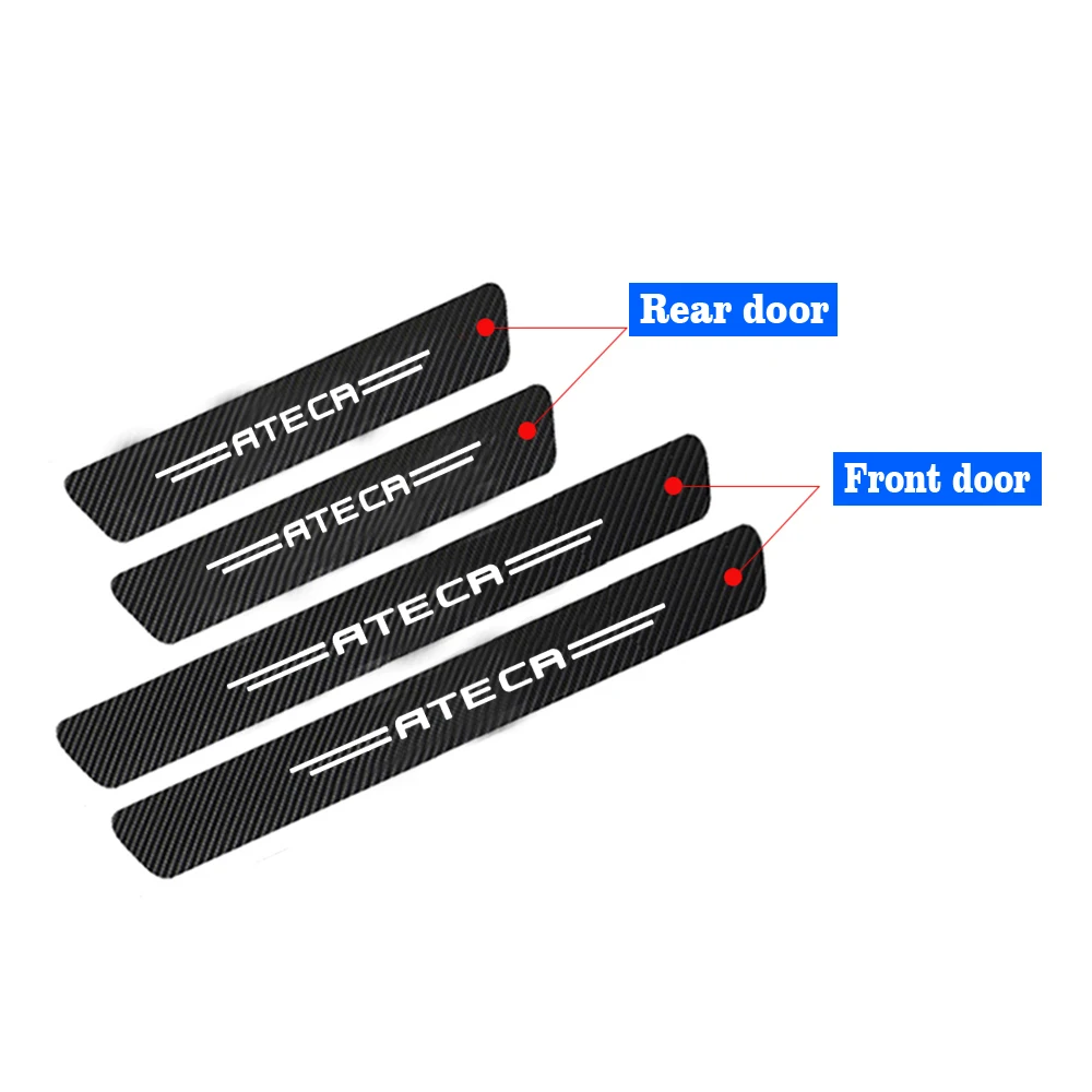

4pcs/set Car Door Sill Sticker For Seat Leon Ateca PU leather Auto Welcome Pedal Protector Stickers Auto Styling Accessories
