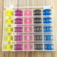 sewing accessories plasticmetal 25pcs bobbins sewing machine spools thread storage case box for home sewing tools supplies