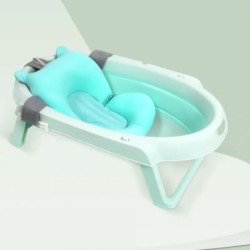 green with bath mat Портативное хранение 0-36 м для ухода за ребенком, регулируемый младенческий Душ Ванна Складная Ванна безопасность Сиденье Поддержка ванны - Цвет: green with bath mat