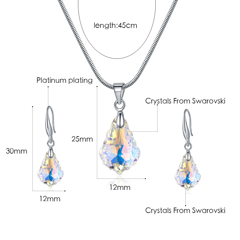 Malanda Модный комплект с кристаллами от Swarovski, ожерелье в виде капли воды, серьги для женщин, ювелирные наборы, свадебные праздничные аксессуары на подарок