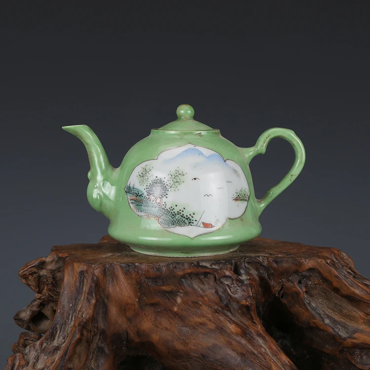 

Старый китайский мелкий темно-красный пейзаж