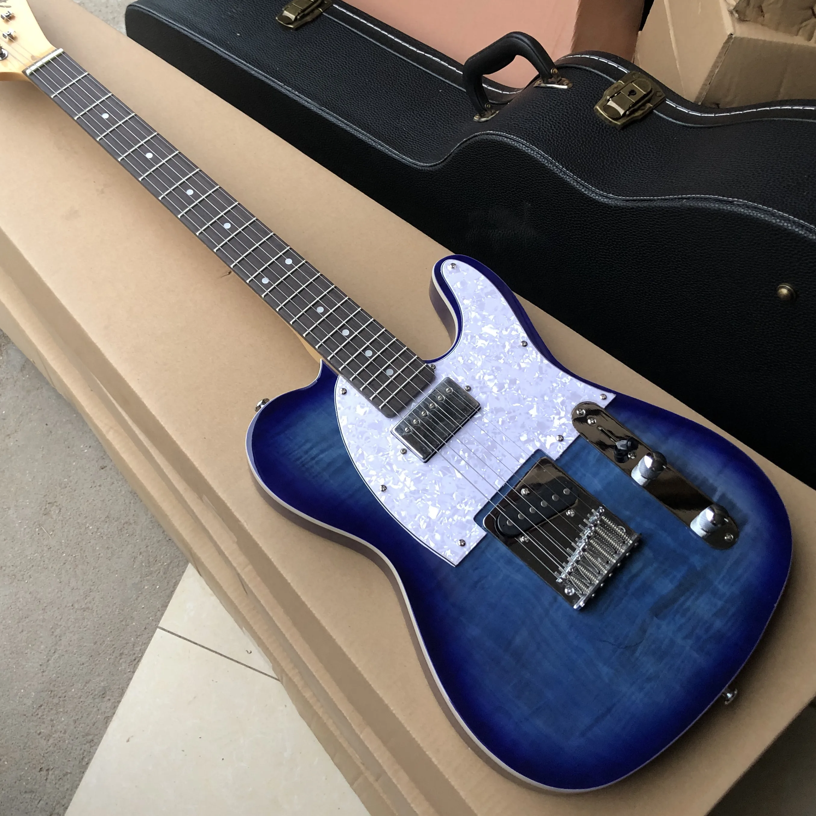 

Blue Burst Flame Maple Fen TL Electric Guitar with Chrome Hardware,In Stock ,Free Shipping