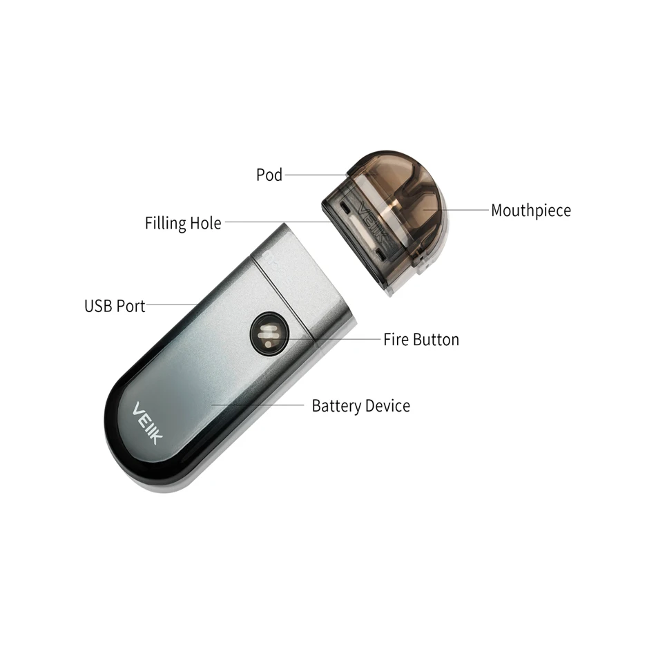 Оригинальный стартовый набор VEIIK Moos pod с 1100 мАч 2 мл Pod Ом электронная сигарета Vape Kit