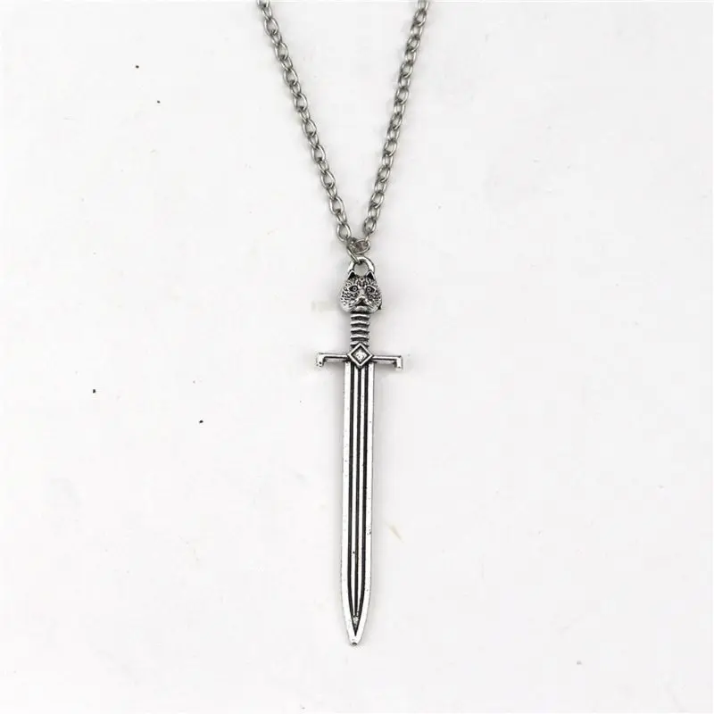 Готическая Сова на мече кулон ожерелье античный серебряный меч Средневековый