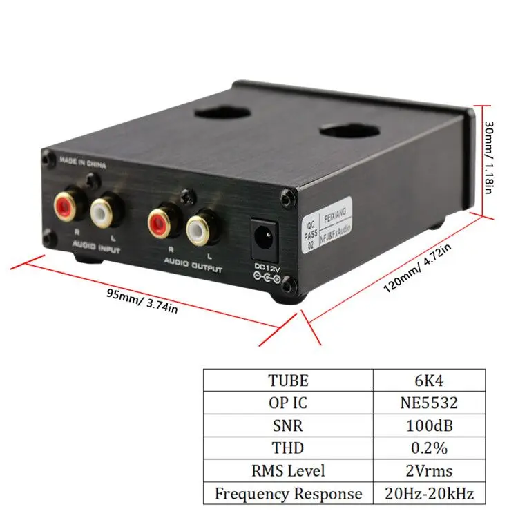 Предусилитель FX AUDIO 6K4 с лампой, заменяемыми вакуумными и ОР усилителями NE5532, HiFi стерео предусилитель с регулировкой баса и высоких частот.