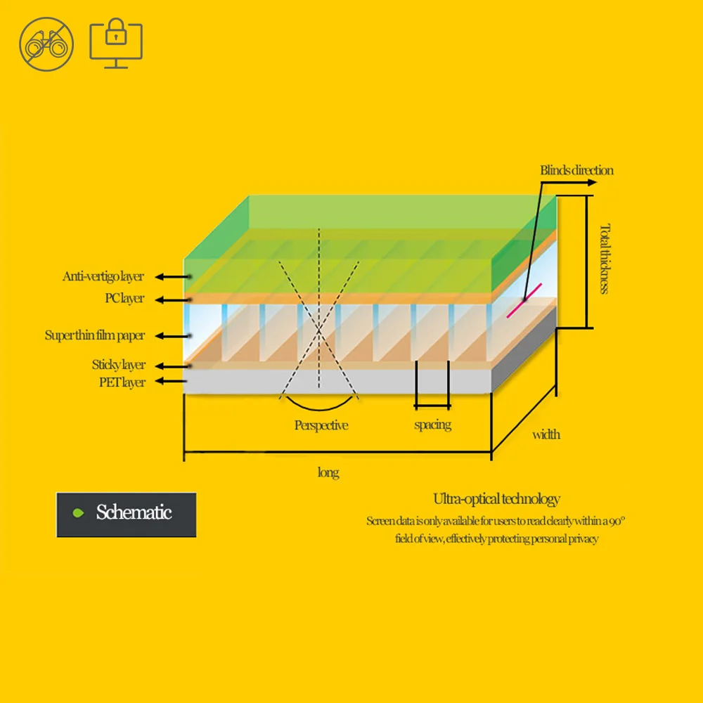 Антишпионские экраны Защитная пленка для ноутбука 16:9 12 5 дюймов (277 мм * 156