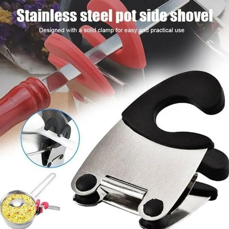 Стальной боковой зажим для кастрюль антиожоговая кухонная утварь опорная рама