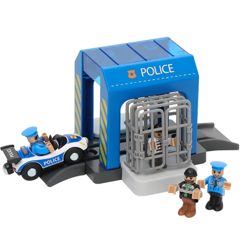 

Simulation Plastic Police Station Car Wash City Scene Compatible with Wooden Track Children's Toy