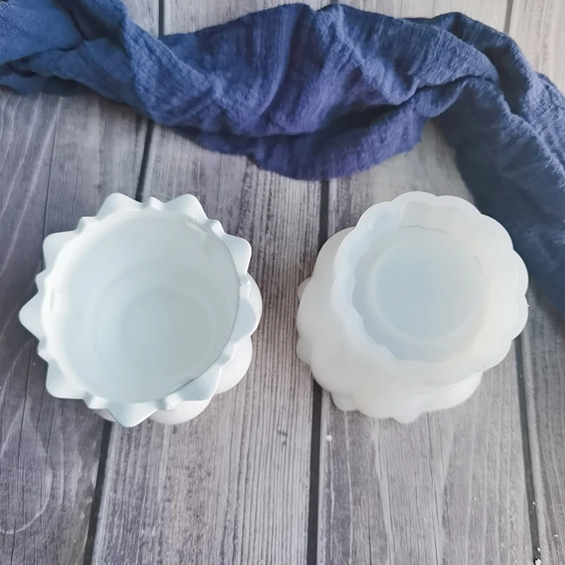 Силиконовая форма для бетонного цветочного горшка креативная круглая кашпо из