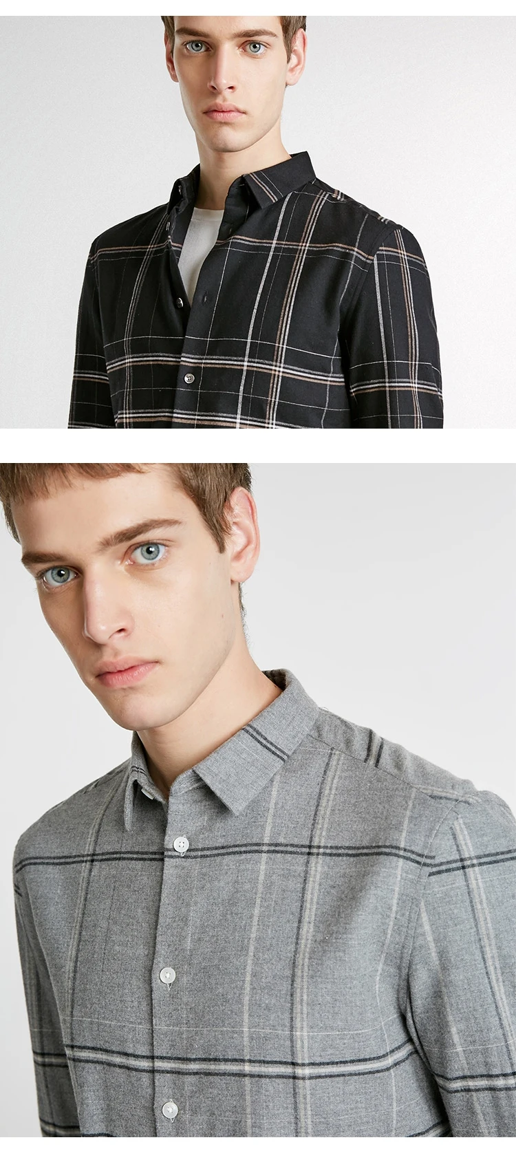 JackJones Мужская отшлифованная ткань клетчатая рубашка с длинными рукавами 218405521