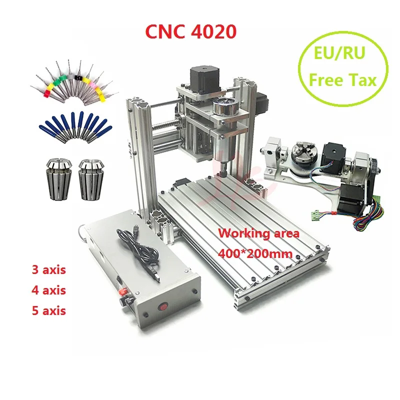 Лазерная гравировка машина DIY ЧПУ 4020 шариковый винт из металла USB 3 4 5 оси