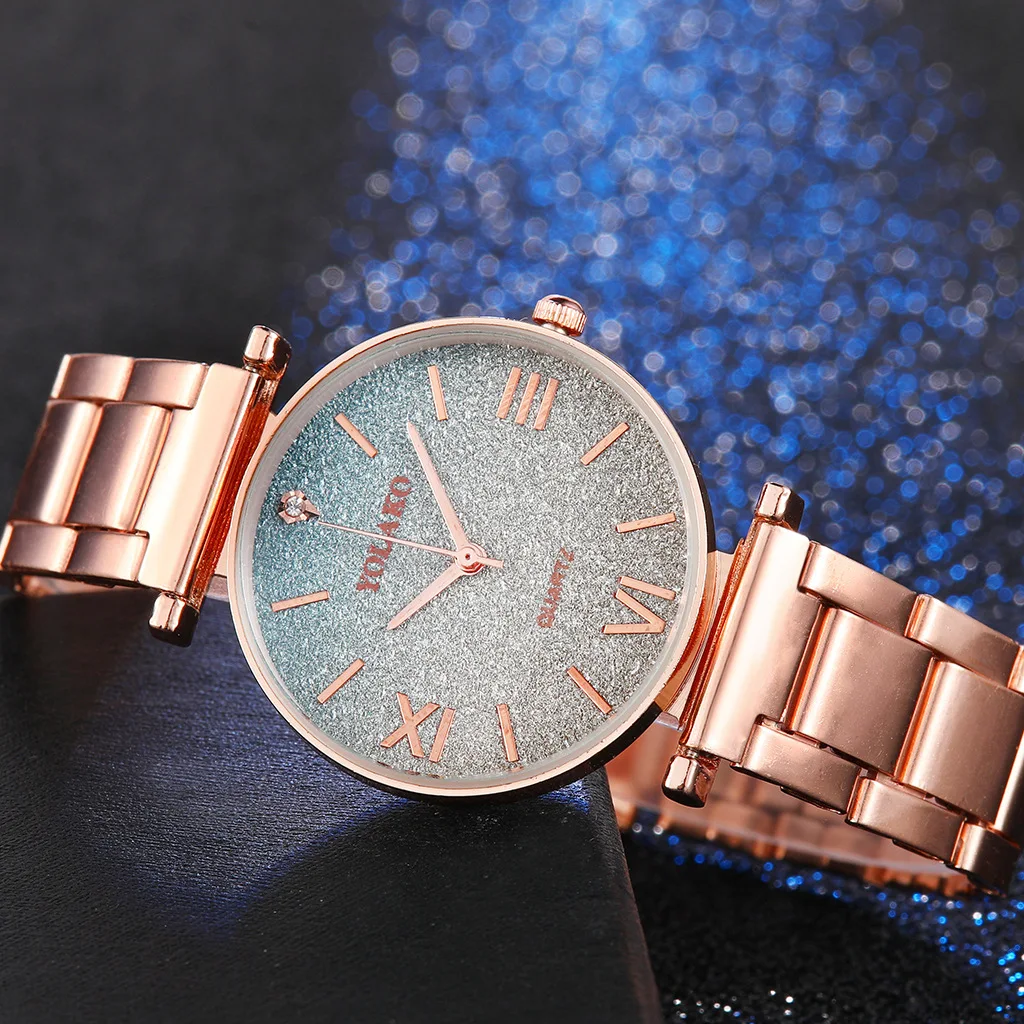 Простой/роскошный стиль часы из нержавеющей стали для женщин 39 s платья звезда