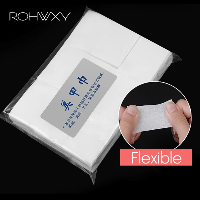 ROHWXY 900 шт хлопковые салфетки для ногтей УФ-гель для ногтей, салфетки для снятия лака, очиститель, бумажный коврик для ногтей, инструмент для чистки маникюра
