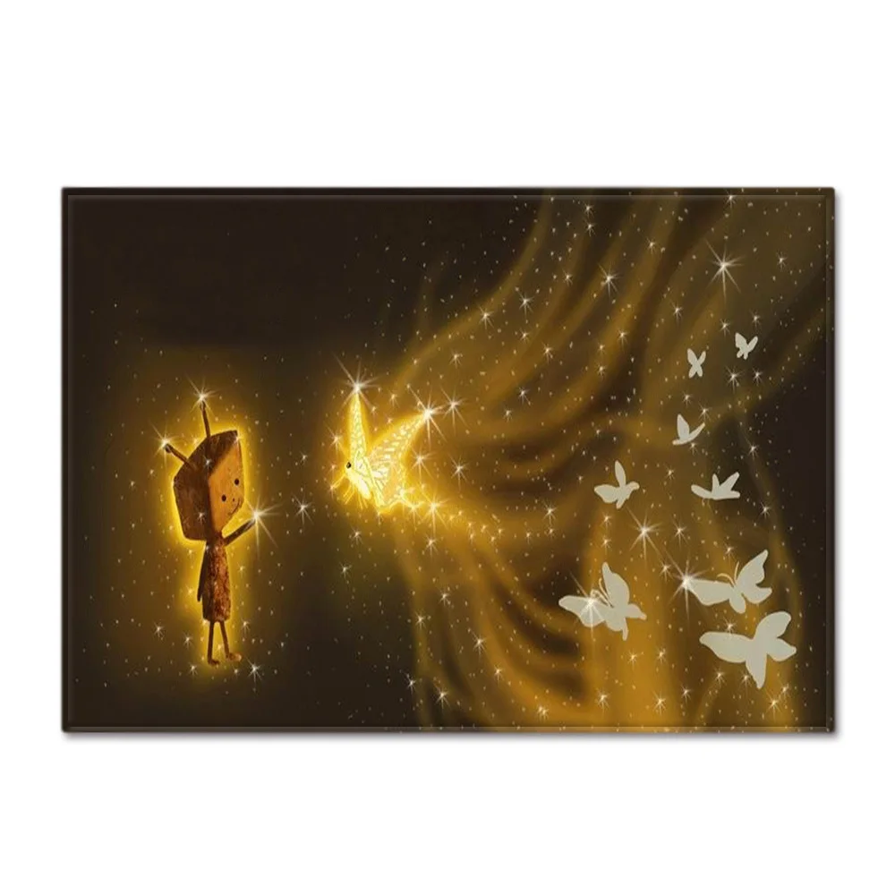 

Beautiful cartoon butterfly kitten anime art floor mat door mat non-slip mat rug bedroom living room home decoration