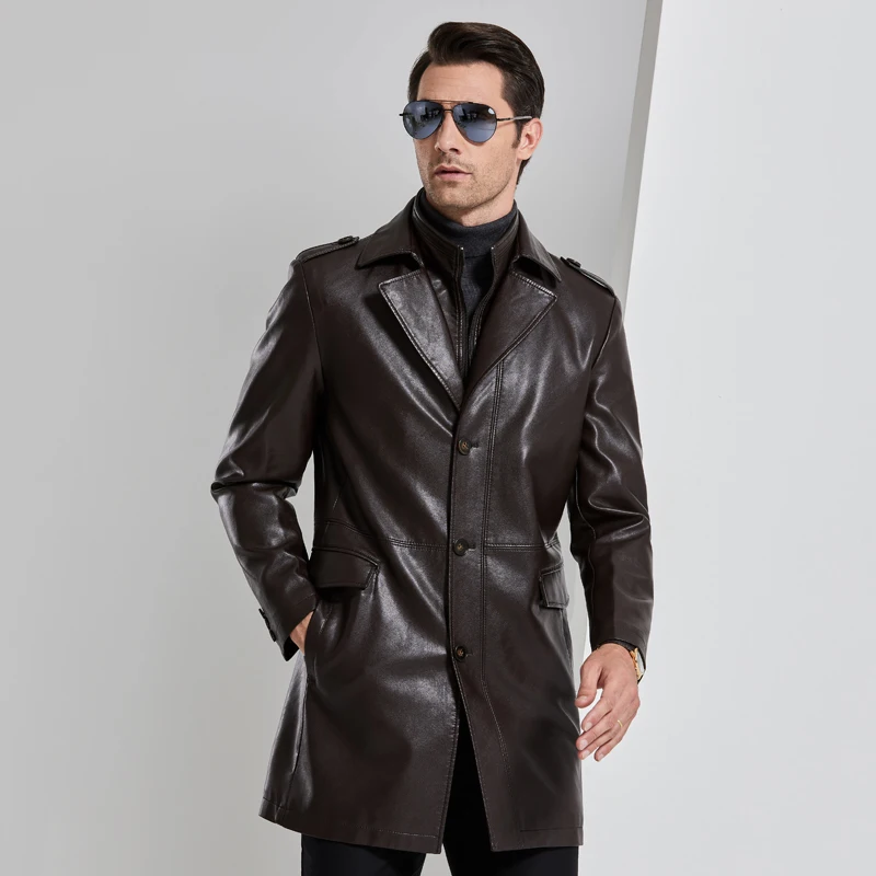 Мужская кожаная куртка модная брендовая качественная мотоциклетная из
