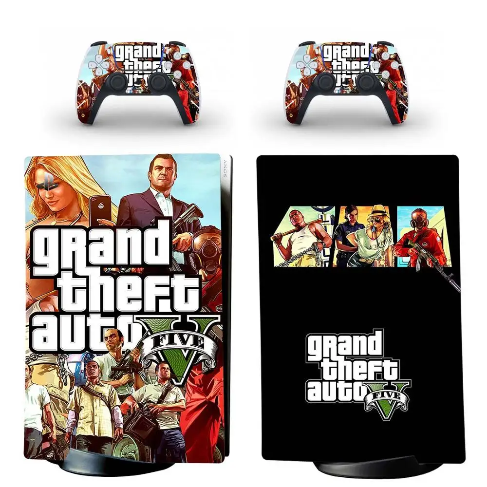 Grand Theft Auto V GTA 5 PS5 Digital Edition Skin Sticker Decal for PlayStation Console and Controllers Vinyl | Электроника