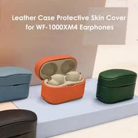 classical durable case pu leather protective case for sony wf 1000xm4 earphone wireless charging box %e2%80%8bcover for sony wf 1000 x