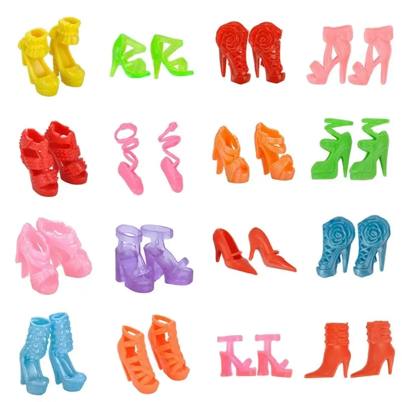 

10 Pairs High Heel Shoes Pack for Barbie Blyth 1/6 MH SD BJD Doll Clothes Accessories