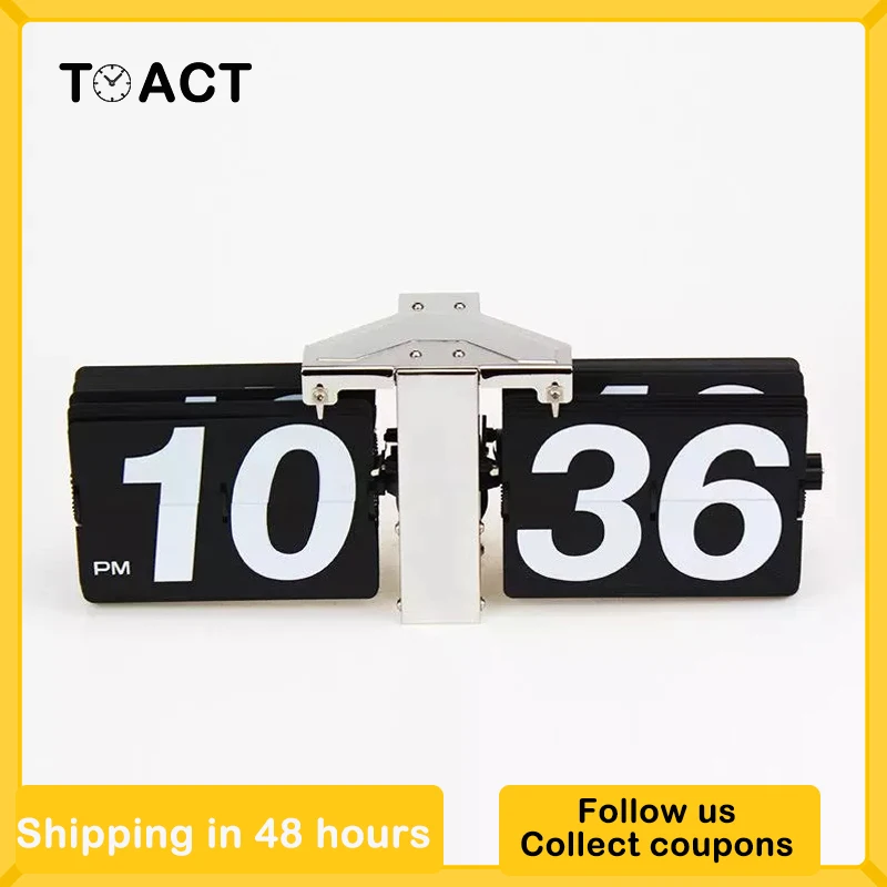 Ретро Флип часы из нержавеющей стали настольные с внутренним механизмом