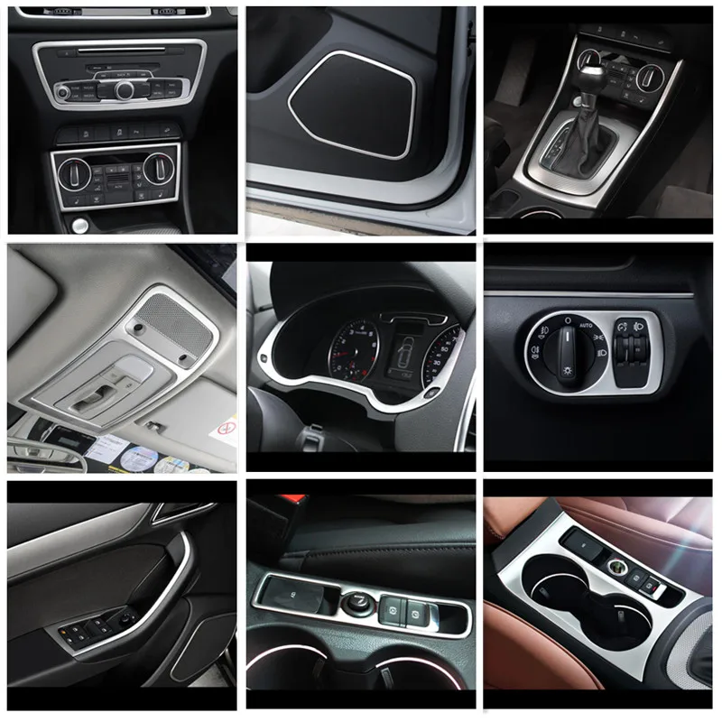 

Car Styling Center Console Gear Shift Frame Cover Trim For Audi Q3 2013-2018 Door Audio Speaker Frame Decoration