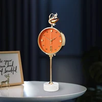 luxury retro desktop clock figurines nordic table clock christmas decoration metal watch living room decoration gift horloge
