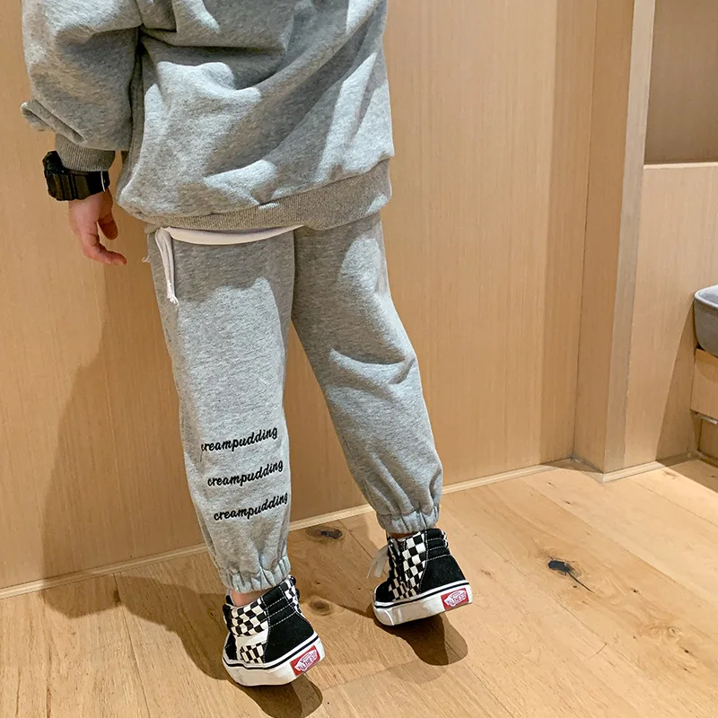 

New Solid Spring Summer Children's Clothes Suit Boys Sweatshirts + Pants 2pcs/Set Kids Teenage Top School Beach Boy Clothing