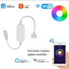 Tuya 3,0 Zigbee Смарт RGB светильник ленты 5-24 В LED RGB контроллер работать с Alxea Google Home